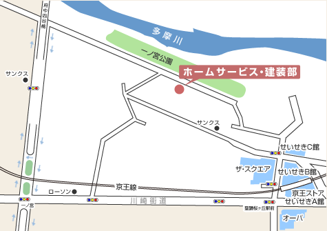 株式会社インテリア・タマ　聖蹟桜ヶ丘店 地図